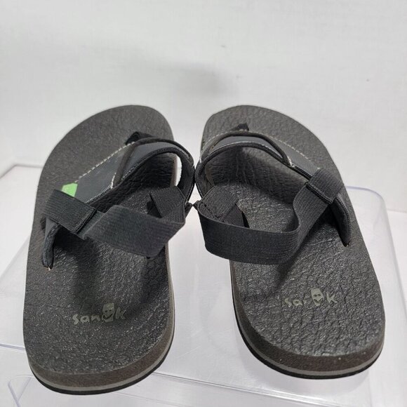 Sanuk Sandals Toddler 11-12 Beer Cozy Slingback Black Comfort Pull On Flats - Picture 4 of 6